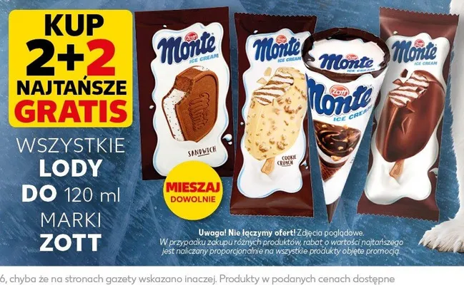 Lody Monte Cookie Crunch ZOTT promocja w Kaufland