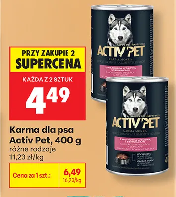 Karma dla psa Activ Pet promocja w Biedronka