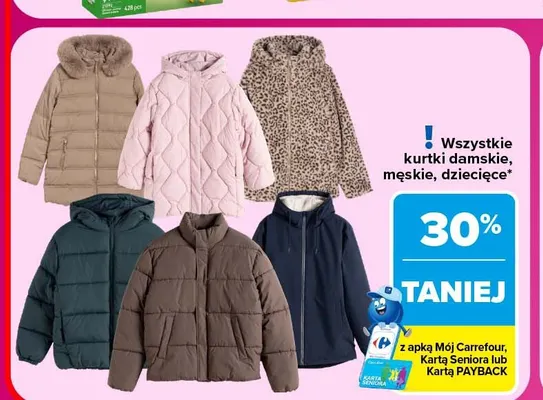 Kurtki damskie, męskie, dziecięce promocja w Carrefour Market