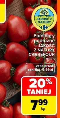 Pomidory podłużne Jakość z Natury Carrefour miks promocja w Carrefour