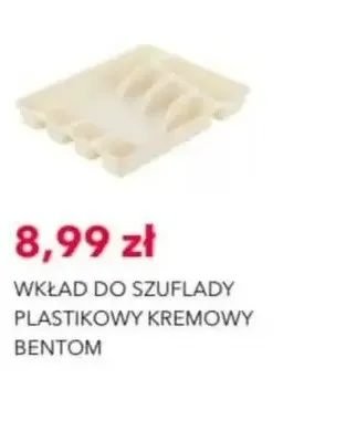 Wkład do szuflady plastikowy kremowy Bentom promocja w Nela