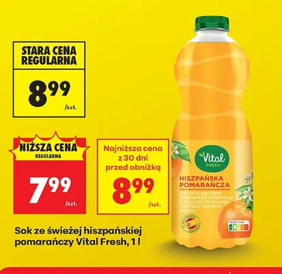Sok ze świeżej hiszpańskiej pomarańczy Vital Fresh promocja w Biedronka