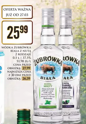Wódka Biała z Nutą 2 rodzaje promocja w Dino