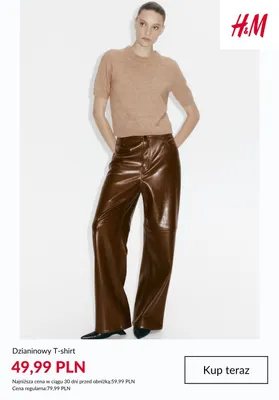 Dzianinowy T-shirt H & M promocja w H&M