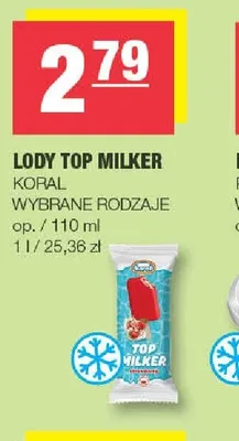 Lody Top Milker Koral promocja w SPAR