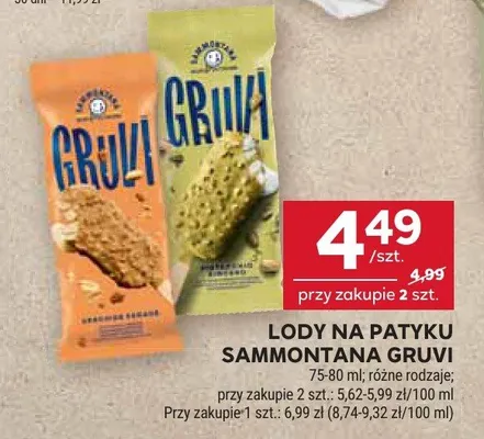 Lody na patyku Sammontana Gruvi promocja w Stokrotka