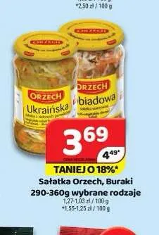Sałatka, buraki Orzech promocja w Delfin