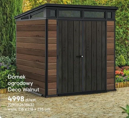 Domek ogrodowy Deco Walnut promocja w Castorama