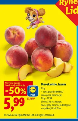 Brzoskwinie luzem promocja w Lidl