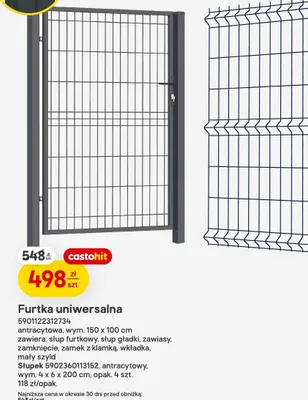 Furtka uniwersalna antracytowa promocja w Castorama
