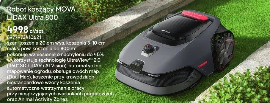 Robot koszący MOVA LiDAX Ultra 800 promocja w Castorama