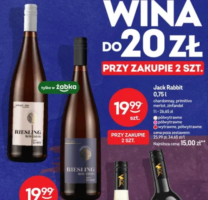 Wino Riesling półsłodkie, wytrawne promocja w Żabka