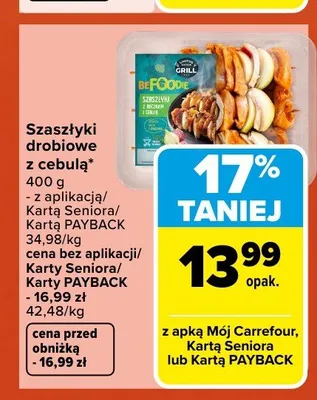 Szaszłyki drobiowe z cebulą Befoodie promocja w Carrefour Market