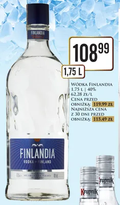 Wódka Finlandia 40% promocja w Dino