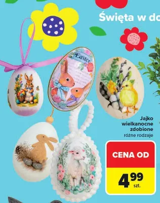 Jajko wielkanocne zdobione różne rodzaje promocja w Carrefour