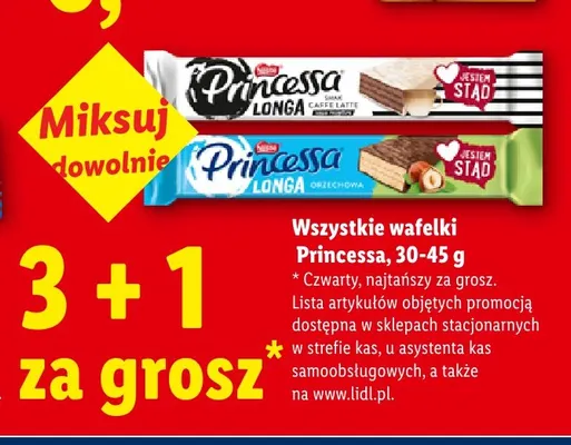 Wafelek Princessa Longa Caffe Latte promocja w Lidl