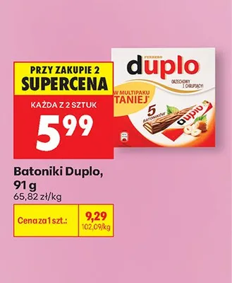 Batoniki Duplo 5-pak 91g promocja w Biedronka