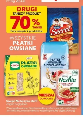Płatki owsiane błyskawiczne Cenos promocja w Kaufland