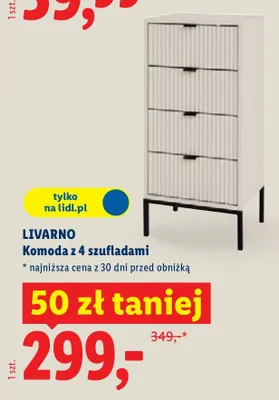 Komoda z 4 szufladami promocja w Lidl