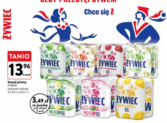 Napój piwny Żywiec Melonżada 4-pak 500 ml promocja w Intermarche