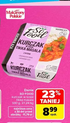 Danie So Food kurczak w sosie tikka masala promocja w Carrefour