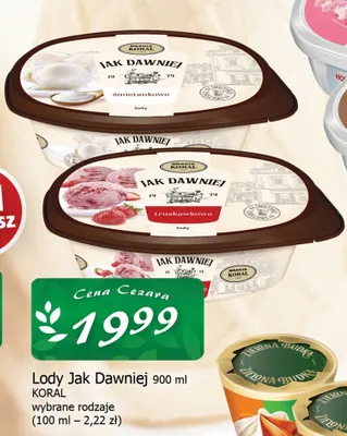 Lody Jak Dawniej Koral promocja w CEZAR Delikatesy