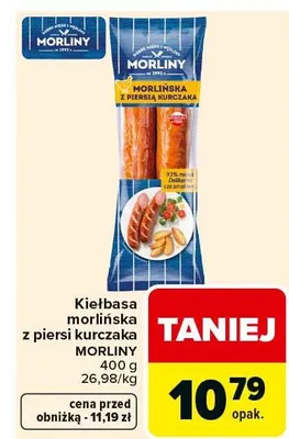 Kiełbasa morlińska z piersi kurczaka promocja w Carrefour