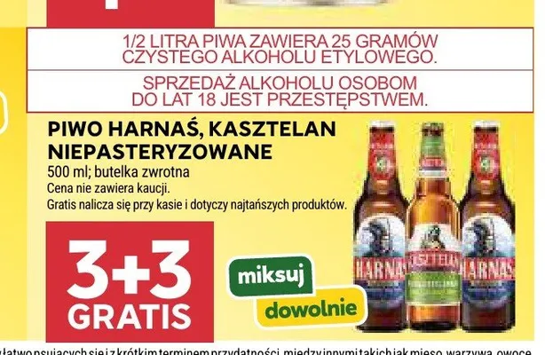 Piwo Harnaś, Kasztelan niepasteryzowane promocja w Stokrotka