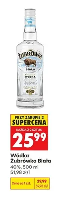 Wódka Żubrówka Biała promocja w Biedronka