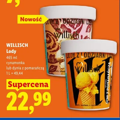 Lody Willisch dynia z pomarańczą promocja w Lidl