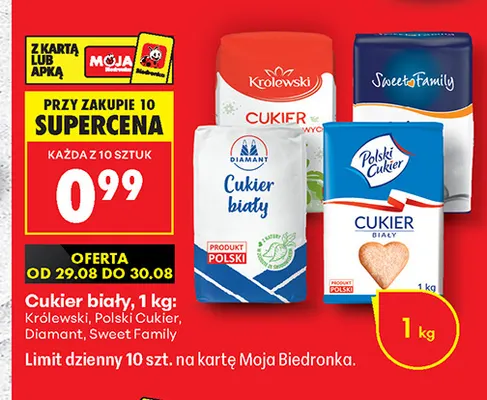 Cukier biały Polski promocja w Biedronka