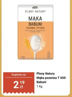 Mąka pszenna Plony Natury Typ 650 Babuni promocja w Biedronka