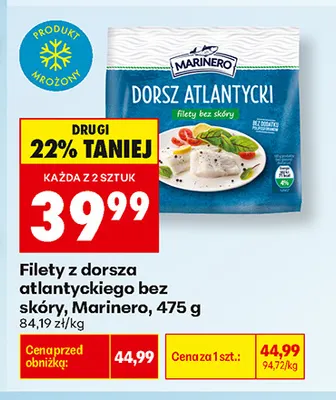 Filety z dorsza atlantyckiego bez skóry Marinero promocja w Biedronka