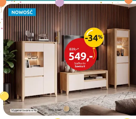 Szafka RTV Sawira Ii promocja w Black Red White