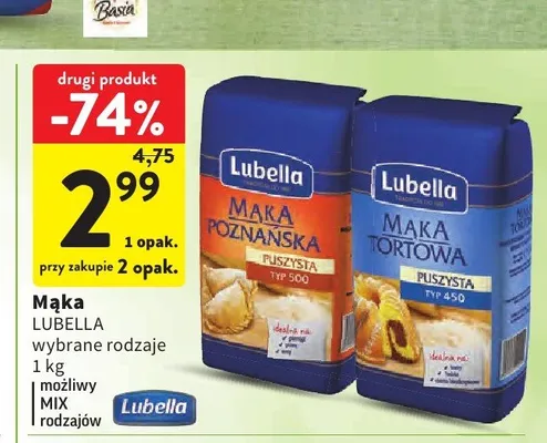 Mąka Tortowa Lubella promocja w Intermarche