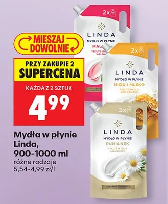 Mydło w płynie zapas 900-1000 ml, różne rodzaje promocja w Biedronka