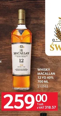 Whisky Macallan 12 YO 40% promocja w Selgros
