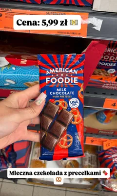 Czekolada mleczna z precelkami American Foodie promocja w Biedronka