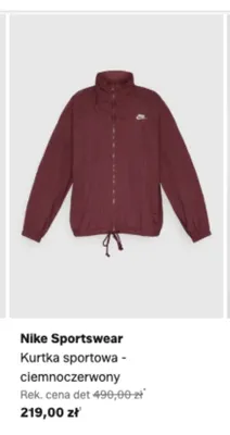 Kurtka sportowa Nike Sportswear ciemnoczerwony promocja w Lounge by Zalando
