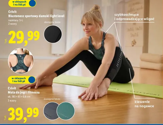 Biustonosz sportowy damski light level Crivit promocja w Lidl