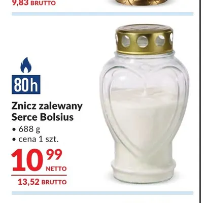 Znicz zalewany Serce Bolsius promocja w Makro