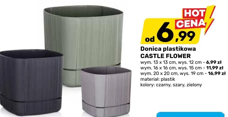 Donica plastikowa CASTLE FLOWER promocja w Bricomarche