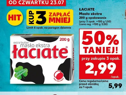 Masło ekstra Łaciate promocja w Kaufland