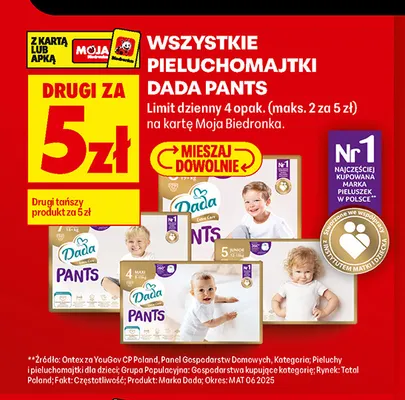 Pieluchomajtki Dada Pants promocja w Biedronka