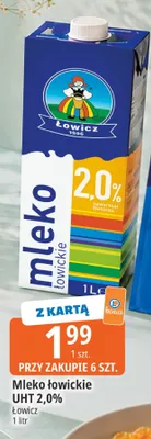 Mleko łowickie UHT 2,0% promocja w Leclerc