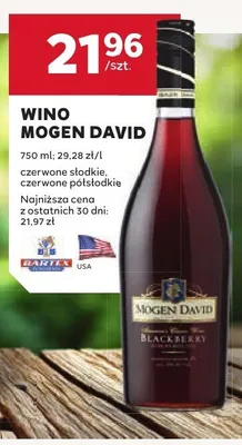 Wino Mogen David czerwone słodkie USA promocja w Stokrotka