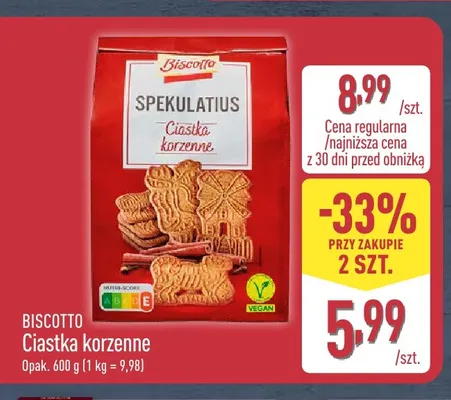 Ciastka korzenne Biscotto promocja w Aldi