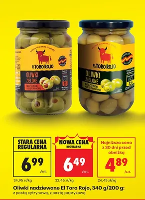 Oliwki nadziewane z pastą cytrynową, z pastą paprykową promocja w Biedronka