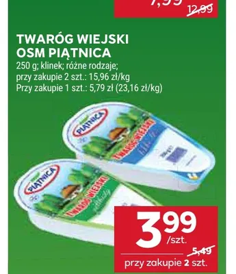 Twaróg wiejski klinek półtłusty Piątnica promocja w Stokrotka