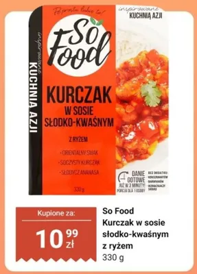 Kurczak w sosie słodko-kwaśnym z ryżem So Food promocja w Dino